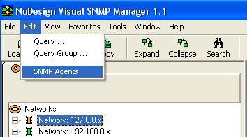 Explicit creation of SNMP agents, using the Edit SNMP Agents interface.