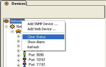 See the section Finding Alarm Causes on how to associate an alarm condition in the Devices tree to an alarm in the Alarm Log.