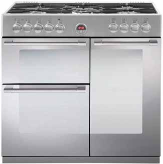 oven l Separate dual circuit variable electric grill l Slow cook oven l Telescopic shelves l LPG convertible (kit included) l Easy clean pristine enamel l Storage compartment l Programmable main oven