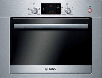 Steam ovens 35 Logixx steamer HBC26D553B brushed steel Exxcel steamer HBC24D553B brushed steel New concept control panel with metal touch controls and clear text digital display Control panel 96mm