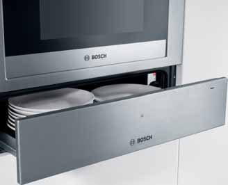 Keep warm Not only can you heat-up your crockery with a Bosch warming drawer but you can also keep food hot for up to an hour.
