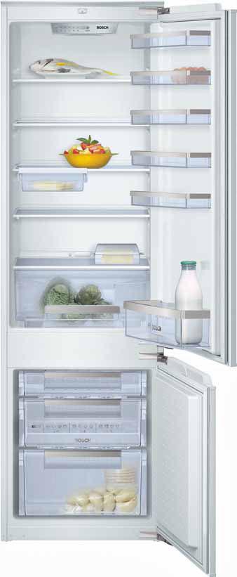 Refrigeration 97 Exxcel built-in fridge-freezer KIV38A51GB white Gross capacity 296 litres / 10.4 cu.ft. Fridge net capacity 222 litres / 7.8 cu.ft. Freezer net capacity 59 litres / 2.1 cu.ft. Freezing capacity 6kg in 24 hours Max.