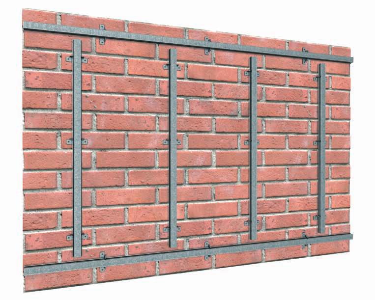 MASONRY WALL INSTALLATION Rondo Furring Channels and adjustable clips are the ideal combination for battening out irregular walls, ready for the fixing of building boards. 1.