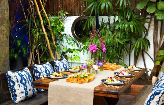 garden patio pure ambience Seated Capacity: 70 Guests Reception Capacity: 150 Guests Few restaurants have the iconic atmosphere of The Little Door in West Hollywood & the Garden Patio may be why.