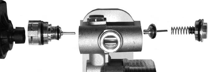 SERVICING 67 DIVERTER VALVE INTERNAL CARTRIDGE REPLACEMENT FRONT CARTRIDGE REPLACEMENT 1. Refer to Frame 49. 2. Drain the boiler. Refer to Frame 62. 3. Remove the diverter valve head.