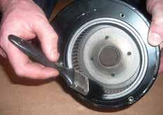 Remove any dust from the impeller, fan scroll and around the