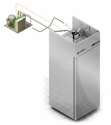 PLUG-IN HIGH-EFFICIENCY COMPACT EVAPORATOR The internal volume guarantees the greatest possible storage capacity thanks to the reduced overall height of the evaporator.