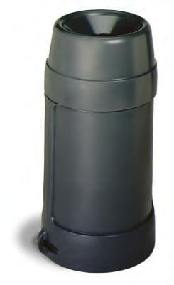 receptacles, lids & accessories A] funnel top This big mouth receptacle encourages use because of its appealing open, funnel top design.