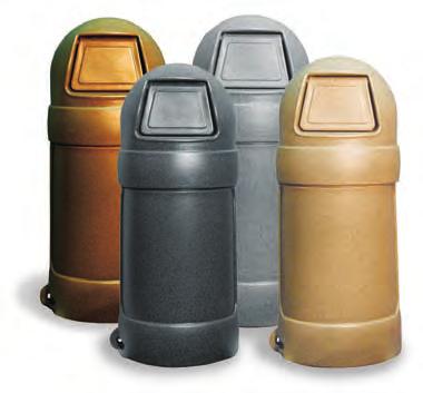 WASTE COLLECTION receptacles, lids & accessories A] design-line roun top All the features of the standard Roun Top, but in four granite finishes that provide the architectural appeal of a concrete or