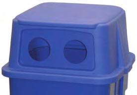 55 gallon receptacle accepts the 5556-1 lid. Other lid options are available on page 95. Size Color 4000-1 48 gal. Blue 4 38.76 lbs.