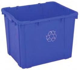 For convenient indoor recycle collection, one or two Curbside Bins can be used with the MFT-5BK Trolley (shown on page 28). A] Size Color 5914-1 14 gal. Blue 12 47.40 lbs. 6.600 ft.