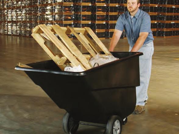 MATERIAL HANDLING TILT TRUCKS All sizes and capacities come standard with heavy gauge, enamel-coated steel frames. These units are designed to last, with plated caster housings and hardware.