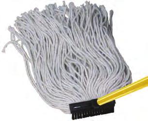Micro-denier fibers are spun within the yarn s center, protecting them from abrasive floors. Mop construction allows fibers to pick up and hold dirt better than most conventional mops.