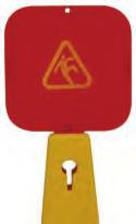 APPROVED floor cones A] quad-cone Available in 26 or 35 heights, with universal caution symbol on all four sides.