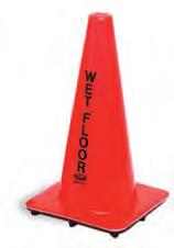 floor cones A] wet floor caution cones These orange, 18 high bilingual English/Spanish cones are made of