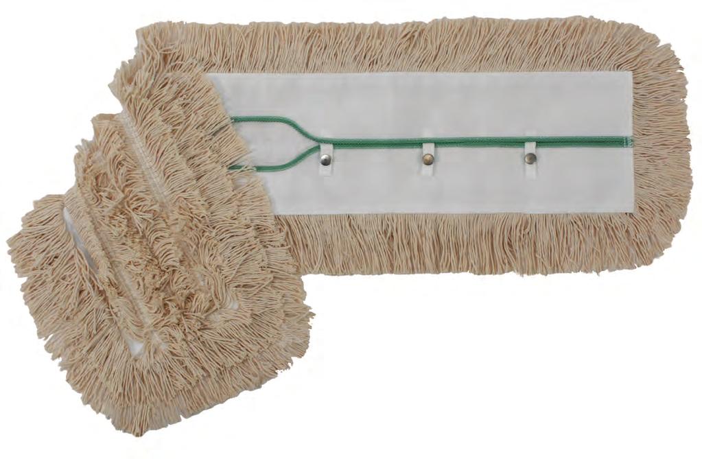 professional dust mops perma-loop High-grade, cotton blend looped-end yarn won t fray or unravel even with intensive laundering, ensuring longer life than conventional cut-end yarn.