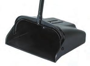 lobby dust pans LOBBY DUST PAN Durable plastic hopper with vinyl coated steel handle. Pan snap-locks in use and releases to dump or carry. Space saving hanger for storage.