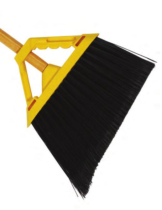 FLOOR CARE DRY angle brooms CONTEMPORARY PLASTIC BROOMS HUSKEE SWEEP Stiff black polypropylene fibers for fine to heavy sweeping.