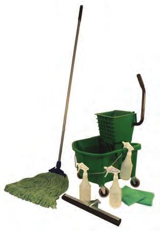 includes 26 quart Splash Guard Combo (226-312), Breakdown Mop Handle with Adaptor (C714003, A70400), Looped-End Mop(A11202 or A11302), 18 Double Moss Squeegee (1818), two Microfiber Cloths (E790016