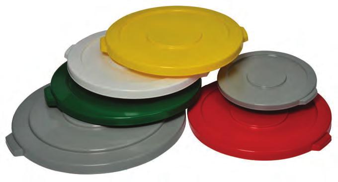 WASTE COLLECTION receptacles, lids & accessories HUSKEE ROUND flat lids Molded with seamless construction for durability and easy, thorough cleaning.