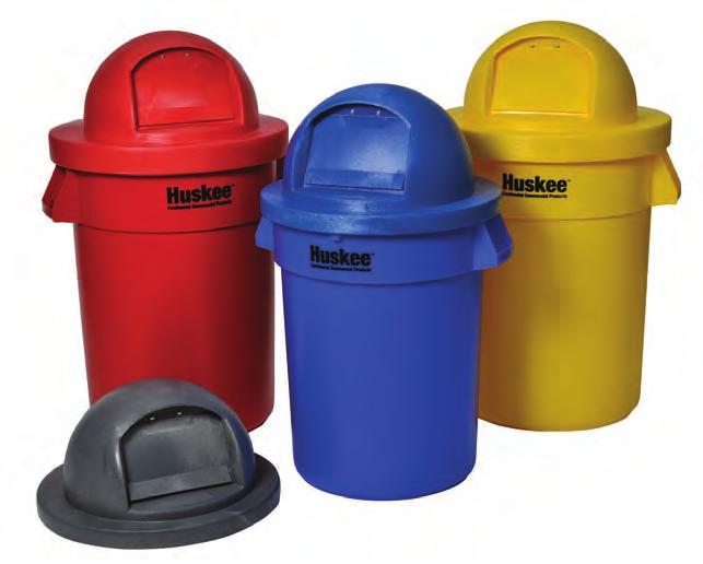 receptacles, lids & accessories HUSKEE HEAVY-DUTY dome tops Made of heavy-duty structural plastic, the Dome Top fits our 32 and 44 gallon Huskee receptacles.