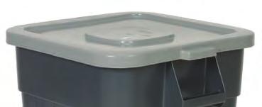 receptacles, lids & accessories A] HUSKEE square lids Durable lids provide a tight closure. Enables receptacles to be stacked.