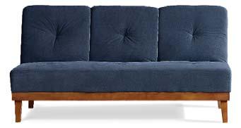 Featuring brass nail trimming on the front and deep button tufts. Upholstered in Linen fabric.