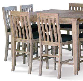 Dining table with aluminium frame with