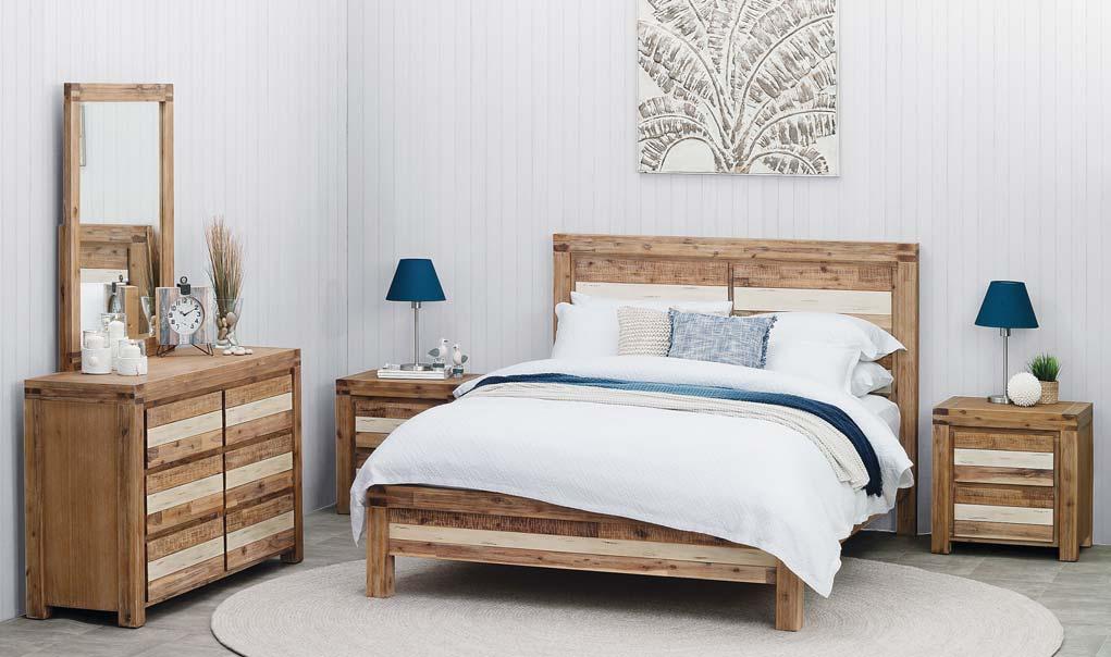 organic 'live' edge style Alberta Bedroom Range Solid Acacia timber