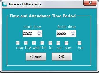 Define T&A Hours Start / Finish Time Enter Start Time and End Time in (24-hour) e.g.
