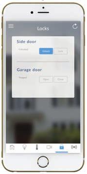 Press the Lock icon at the bottom of the menu bar to access Z-Wave enabled open and close devices such as Door Locks and Garage Door Openers.