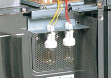 Cold air is plumbed directly into the magnetron, with hot exhaust air