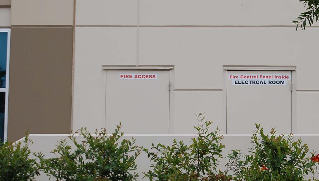 Approved signs required to identify fire protection equipment and equipment location, shall be constructed of durable materi- Valves and other controls are often located in rooms or other enclosures.
