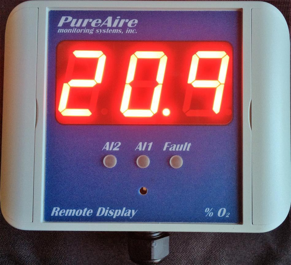 7.0 Appendix Remote Display Alarm Indicator for Oxygen monitor (Part number 99091) The Remote Display Alarm Indicator is designed to display remote oxygen concentration information from PureAire