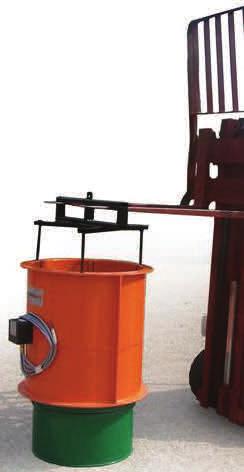 Thermosafe Lifting Frame Mobile unit fitted with a braked hand winch Permits a single person to lift, move and lower the heater over a drum A wide frame version is available to fit around larger