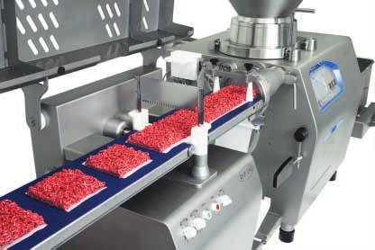 This feature makes the ground meat portioning line from REX an optimum economical production line solution, which improves the product quality of the ground meat.