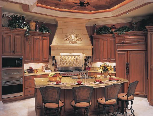 A tumbled-stone edge was used to add detailing to the granite top of the larger-than-normal kitchen island. You may wonder what this has to do with home building.