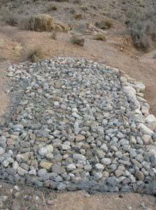 Gabion Feature and Rip Rap Armoring Gabions are leaky dams mainly used in areas of concentrated water flow such as arroyos, or to create a