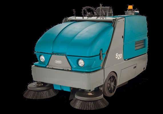 compact ride-on sweeper combines