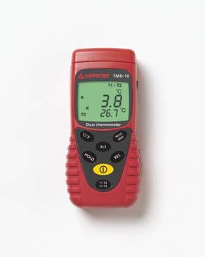 TEMPERATURE & RH Potential Users: Data Centers, HVAC, Plant Maintenance, Food and Beverage TMD-10 Dual Temperature Meter The Amprobe TMD-10 is a completely portable, dual input thermometer.