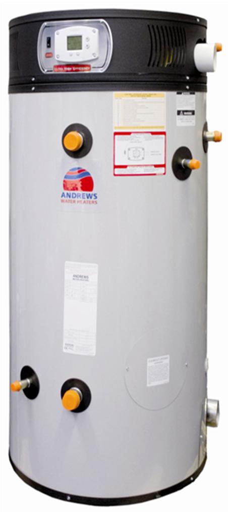 High efficiency condensing gas fired water heaters