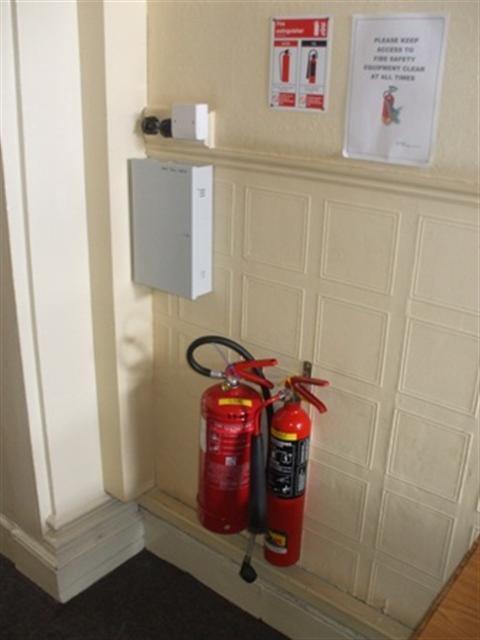 dexterity. Fire point in alcove so it is not obstructing the corridor.