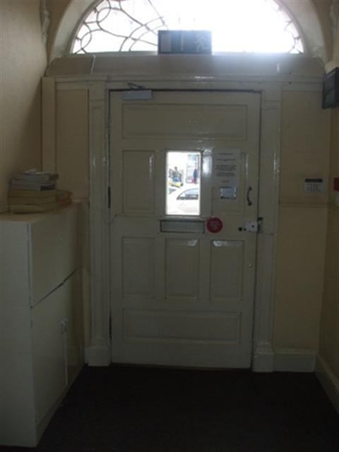 Genric Fire Escape Door from Ground Floor: The vision panel does not start 500mm above the floor.