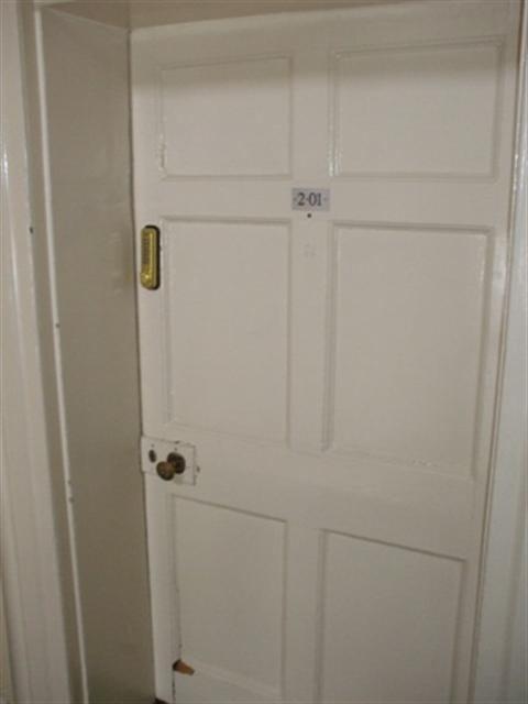 Generic Door: The door signage is not a contrasting colour to the door. Door with key pad controlled entry : The key pad is positioned too high on the door to be accessible.