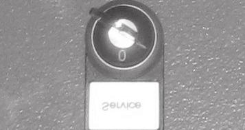 Service key switch One on both the left and right hand columns on the feed-in side and the output side.