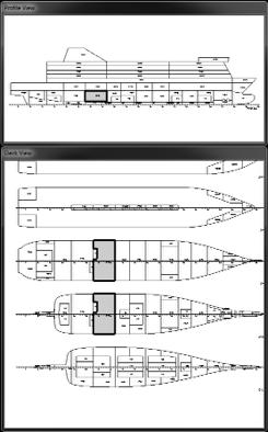 Ship Model Generated from 3-D Model NAPA export Displayed as decks Preserved WT and