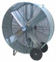 INDUSTRIAL FAN CFM RATINGS FOR MODELS ON THIS PAGE CFM Model Description (high / low) BF30DD 30" Direct Drive 5500 / 3850 BF36DD 36" Direct