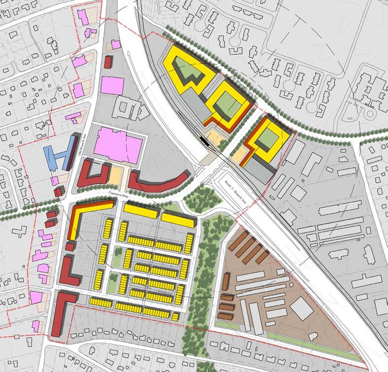 Existing PLAN STRIP RETAIL AND INDUSTRIAL SITES PROPOSED PLAN NEIGHBORHOOD RETAIL, RESIDENTIAL, OPEN SPACES & INNOVATIVE INDUSTRIAL Coventry Way is centrally located along the corridor, and is well