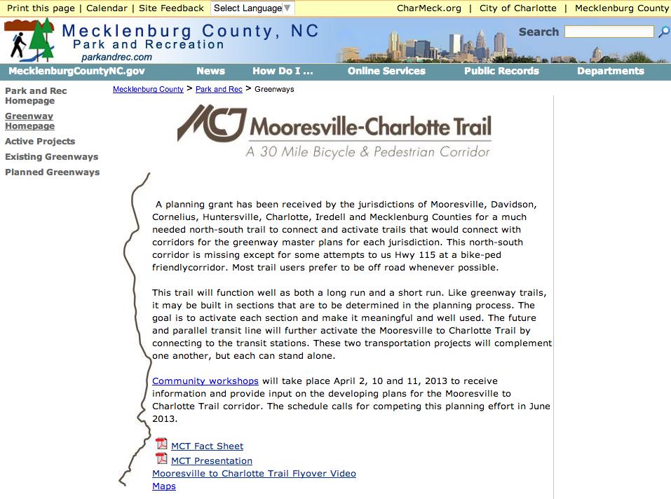 3. Public Involvement Process The Mooresville to Charlotte Trail is an ambitious project that travels through multiple communities.