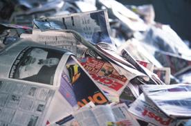What recyclingto can be made in FACTS All the newspapers manufactured in the UK are now made from 100% recycled paper. It takes 7 days for a recycled newspaper to come back as a newspaper again.